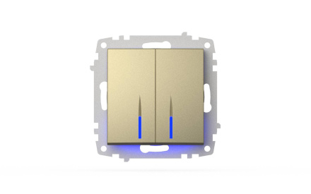 Выключатель двухклавишный с подсветкой ELBI Zena Vega 609-011400-203