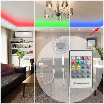 Мини-контроллер RGB Apeyron 12/24В 72/144Вт 3 канала*2 А RF пульт 04-18