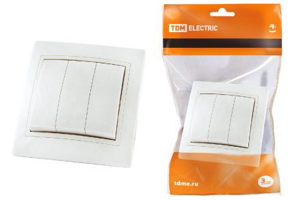 Выключатель трехклавишный Таймыр TDM Electric SQ1814-0003
