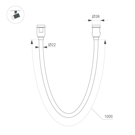 Трековый светильник Arlight ART-APRIORI-TUBE-ELASTIC-R38-L1000-8W Warm3000 049273