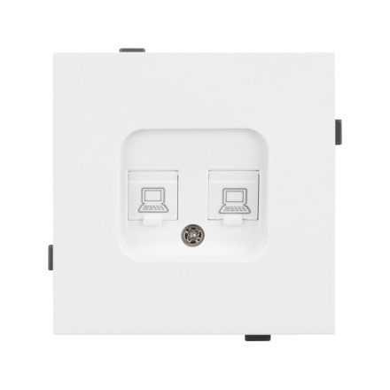 Механизм компьютерной розетки двойной Arlight SCT-TENDO-MPC2-PL-WH (RJ-45, CAT6) 054100