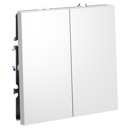 Выключатель с самовозвратом двухклавишный Voltum S70 VLS020602 (белый матовый)