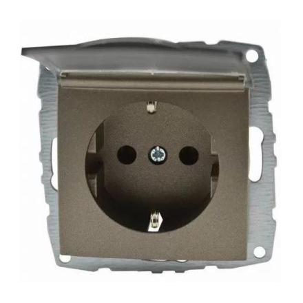 Розетка с заземлением с крышкой Mono Electric Despina-Larissa 16А 250В бронза 500-002321-118