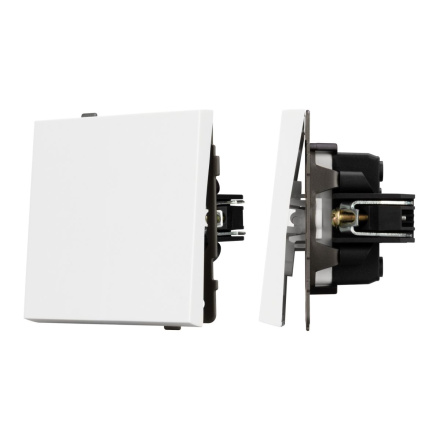 Механизм выключателя одноклавишный проходной Arlight SWT-TENDO-MKP1-PL-WH (230V, 10A) 054148