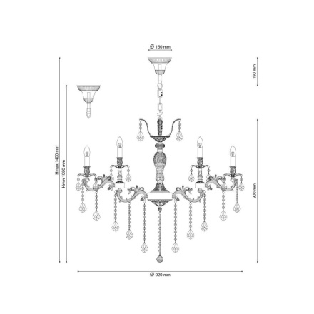 Подвесная люстра Lucia Tucci Barletta 122.10.5 Cream White