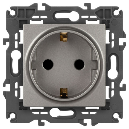 Розетка 2P+E Schuko со шторками Эра Elegance 14-2102-16 Б0065806