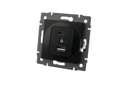 Механизм USB розетки Arlight SCT-MUAC-PL-BK-V (5V, 3A, QC4) 049838