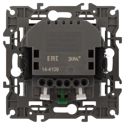 Розетка со шторками с 2xUSB Эра Elegance 14-4109-16 Б0065775