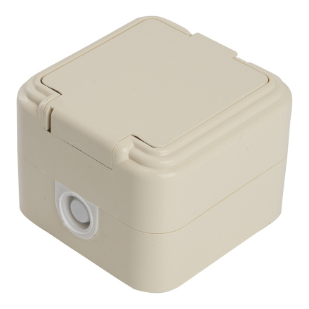 Розетка 1-местная с/з с крышкой Stekker Брест 49058