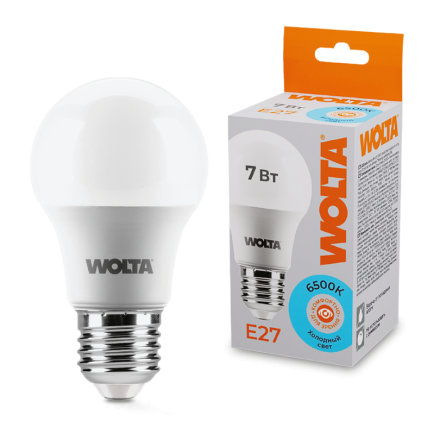 Светодиодная лампа WOLTA 7Вт 6500К E27 груша матовая 25W55BL7E27
