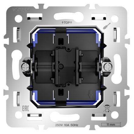 Механизм выключателя с самовозвратом одноклавишного 10А Voltum S70 VLS0106M