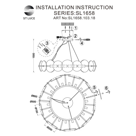 Подвесная люстра ST Luce Elsa SL1658.103.18