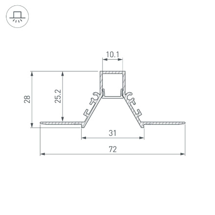 Алюминиевый профиль Arlight COMFORT10-V-FANTOM-2000 BLACK 052541