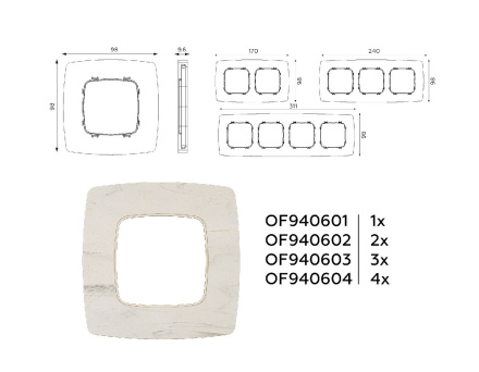 Рамка четырехместная Ambrella Volt Opera OF940604