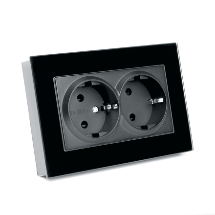 Розетка 2-местная с/з с защитной шторкой Stekker Катрин 39516