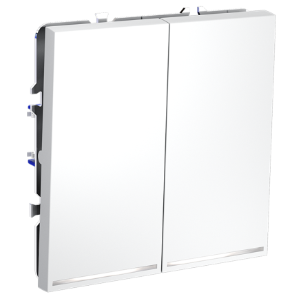 Выключатель двухклавишный с подсветкой Voltum S70 VLS020202 (белый матовый)