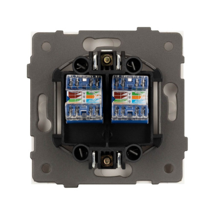 Механизм компьютерной розетки двойной SCT-TENDO-MPC2-SFPL-WH (RJ-45, CAT6) 054598