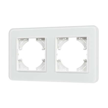 Рамка на 2 поста стеклянная Arlight FRM-OMALI-SFGS-2-WH 049708