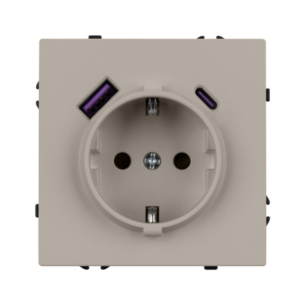 Механизм розетки с USB зарядкой Arlight  SCT-NOBE-MUAC-SFPL-CA (230V, 16A) 059444