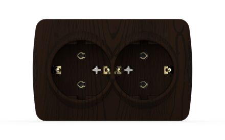 Розетка двухместная с заземлением ELBI Alsu 504-010400-907