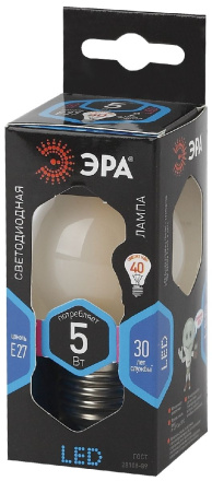Лампа светодиодная Эра E27 5W 4000K F-LED P45-5W-840-E27 frost Б0027932
