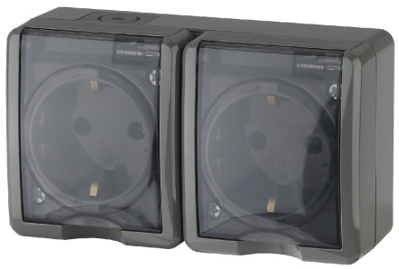 Розетка 2х2P+E со шторками Эра 11-2404-03 Б0020719