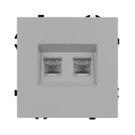 Механизм сдвоенной компьютерной розетки Arlight SCT-NOBE-MPC2-SFPL-IS (RJ-45, CAT6) 059451