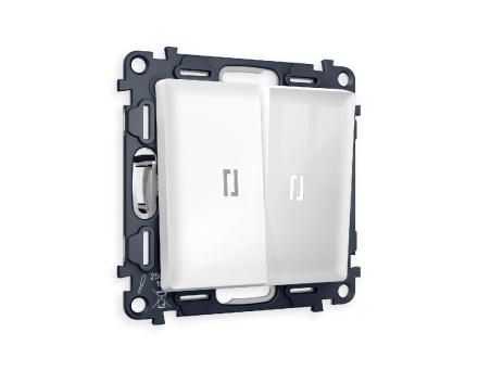 Комплект механизма 2-кл выключателя с подсветкой Ambrella Volt Alfa MA104015