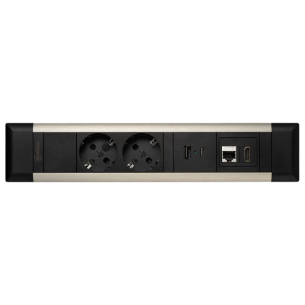 Блок розеток 41T (2 секции, USB + type C + RJ45 + HDMI) Mebax 00-00002593