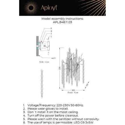 Настенный светильник Aployt Paulina APL.848.11.03