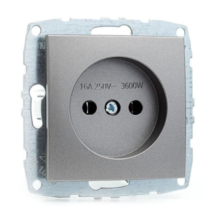Розетка без земли Mono Electric Despina-Larissa 16А 250В антрацит 500-002422-116