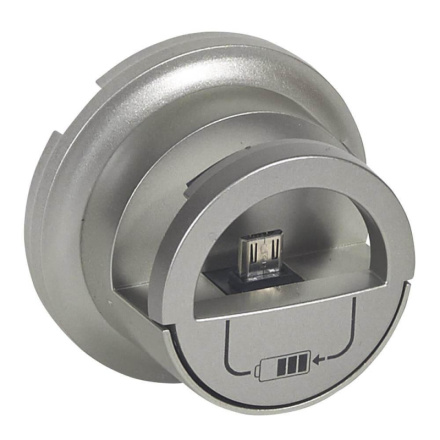 Лицевая панель Legrand Celiane розетки-зарядки USB с подставкой для смартфона титановая 068510