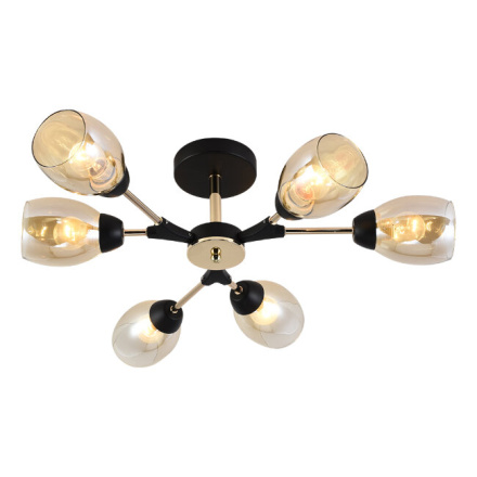 Люстра на штанге Seven Fires Inesh SF3368/6C-BK-FGD-AM