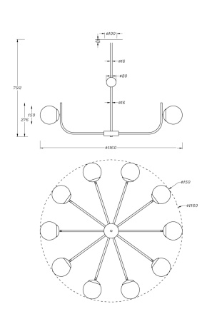 Подвесная люстра Maytoni Rendez-Vous MOD109PL-10BS