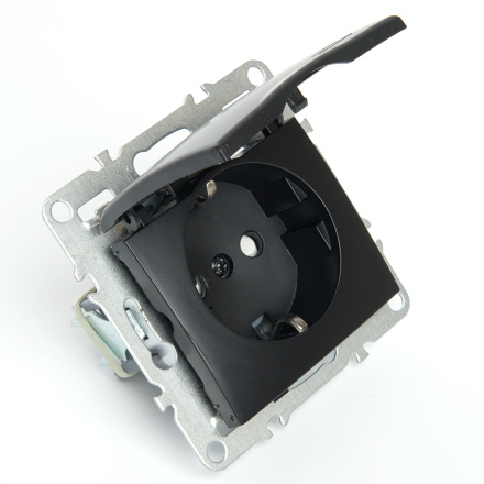 Розетка 1-местная с/з с защитной шторкой Stekker Эрна PST16-9112-03 49156