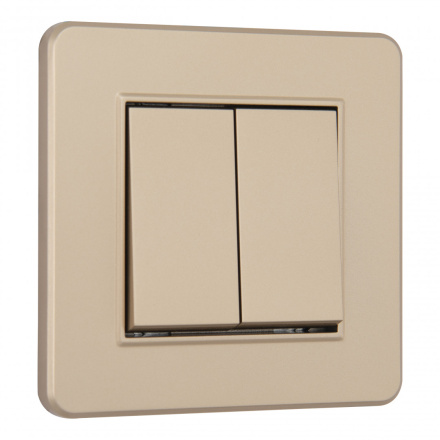 Выключатель двухклавишный Arte Milano SET16-1-30-2 shampan