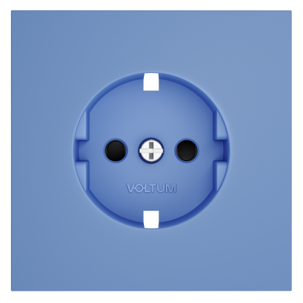 Накладка для розетки с заземлением и защитными шторками Voltum S70 (деним) VLS000715
