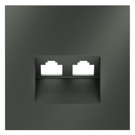 Накладка для розетки компьютерной двойной RJ45+RJ45 кат.6 Voltum S70 (титан) VLS001406