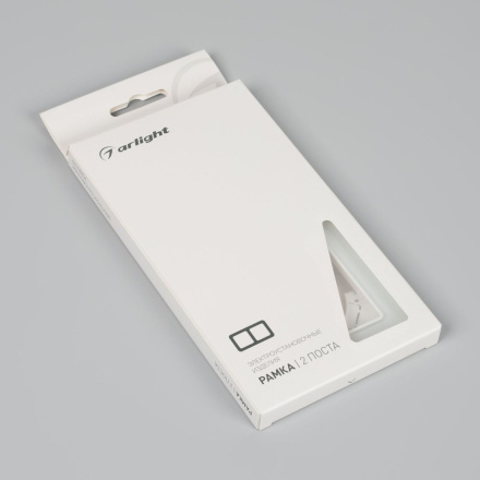 Рамка на 2 поста стеклянная Arlight FRM-OMALI-GS-2-WH 049692