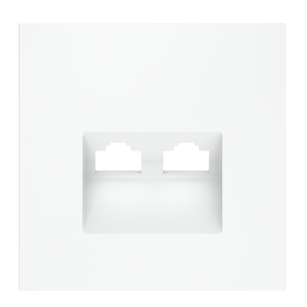 Накладка для розетки компьютерной двойной RJ45+RJ45 кат.6 Voltum S70 (белый матовый) VLS001402