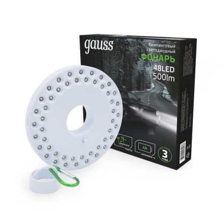 Кемпинговый светодиодный фонарь Gauss от батареек 135х20 500 лм GF004