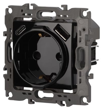 Розетка со шторками с USB type-A+C Эра 12-4108-06 Б0067746