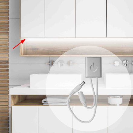 Выключатель сенсорный с диммером Apeyron 12В/24В 36Вт/72Вт 3А вход 100мм, выход 200мм  04-05