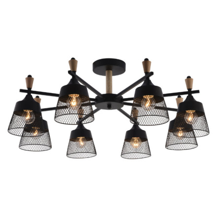 Люстра на штанге Seven Fires Olban SF3389/8C-BK-WD