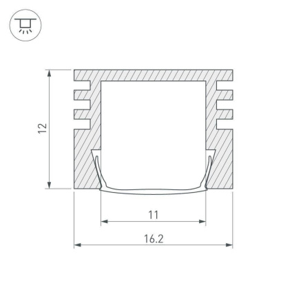 Профиль Arlight PDS-S-2000 ANOD 012095