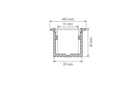 Профиль с экраном Arlight ALU-POWER-W35-2000-F ANOD+FROST 015538