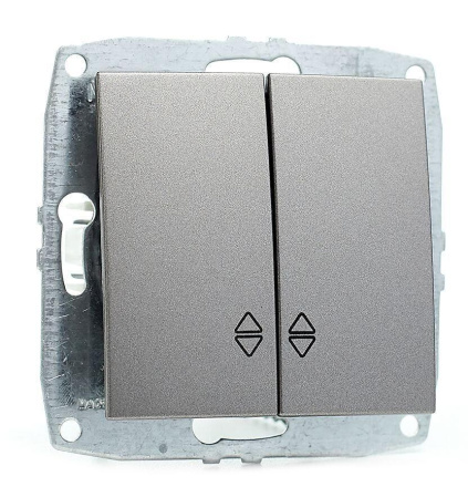 Выключатель двухклавишный проходной Mono Electric Despina-Larissa 10А 250В антрацит 500-002423-111