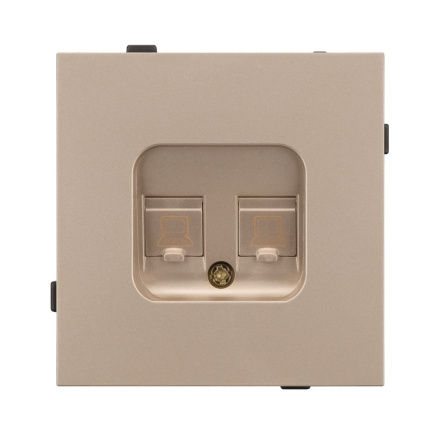 Механизм компьютерной розетки двойной Arlight SCT-TENDO-MPC2-PL-GD (RJ-45, CAT6) 054103