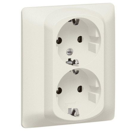 Розетка 2х2К+3 Legrand Galea Life 16A 250V с/з винтовой зажим перламутр 771530
