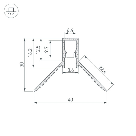 Алюминиевый профиль Arlight DECORE-S6-INT-COMFORT-2000 ANOD внутренний 043161